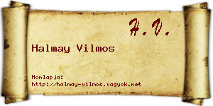 Halmay Vilmos névjegykártya